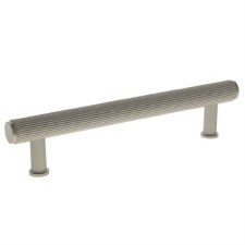 Crispin Reeded Cabinet Pull Handle 128mm Satin Nickel