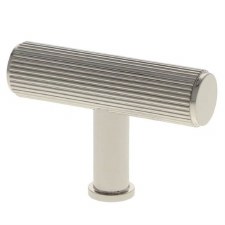 Crispin Reeded T-Bar Cabinet Knob Polished Nickel