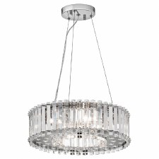 Kichler Crystal Syke 6 Light Pendant Chandelier Polished Chrome