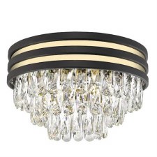Cuba 4 Light Crystal Pendant Gold & Black