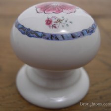 Porcelain Cupboard Door Knob Poppyana 30mm