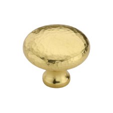 Heritage Victorian Hammered Cupboard Knob 32mm Polished Brass Lacquered