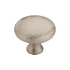 Heritage Victorian Hammered Cupboard Knob 32mm Satin Nickel