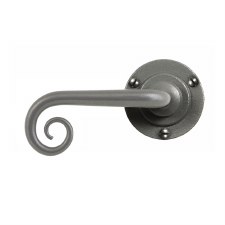 Stonebridge Curl Round Rose Door Handle Armor Coat Satin Steel
