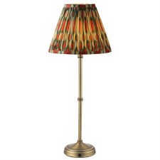 Dahl Rechargable Table Lamp Antique Brass & Ikat Shade