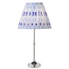 Dahl Rechargable Table Lamp Polished Nickel & Ikat Shade