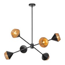 Alora Mood Daphne 6 Light Chandelier Black
