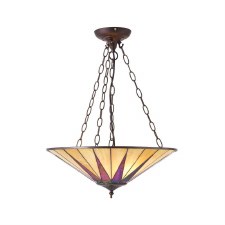 Interiors 1900 Dark Star Tiffany Large Inverted Pendant 70754 Interiors 1900 Dark Star Tiffany Large Inverted Pendant 70754
