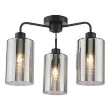Daylin 3 Light Semi Flush Ceiling Light Satin Black