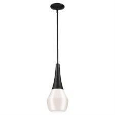 Kichler Deela Single Pendant Black & Opal Glass