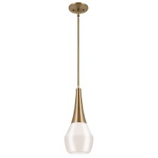 Kichler Deela Single Pendant Champagne Bronze & Opal Glass