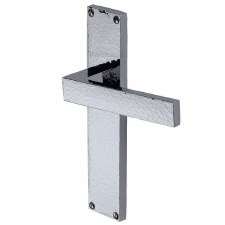 Heritage Delta Hammered Latch Door Handles Polished Chrome
