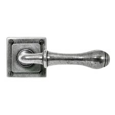 Finesse Derwent Door Handles on Square Rose FD091 Solid Pewter