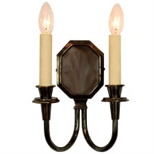 Diane Double Wall Light Antique Brass