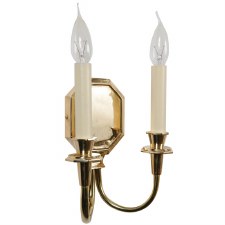 Diane Double Wall Light Polished Brass Unlacquered