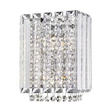 Diore 2 Light Crystal Wall Light Chrome