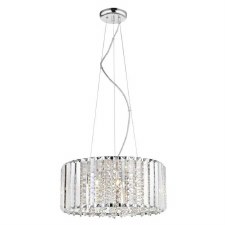 Diore 5 Light Crystal Pendant Chrome