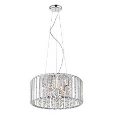 Diore 6 Light Crystal Pendant Chrome