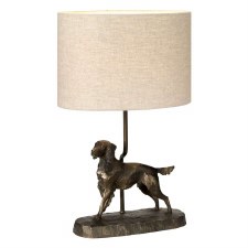 Elstead Rufus Dog Table Lamp with Shade