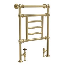 Doddington Heated Towel Rail 650mm Polished Brass Unlacquered