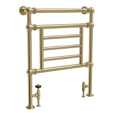 Doddington Heated Towel Rail 800mm Polished Brass Unlacquered