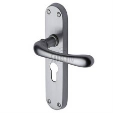 Sorrento Donna Euro Lock Door Handles Satin Chrome Sorrento Donna Euro Lock Door Handles Satin Chrome