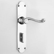 Aston Scroll Bathroom Door Handle Polished Chrome