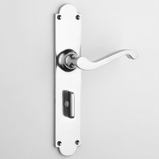 Aston Victorian Bathroom Door Handles Polished Chrome