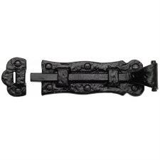 Heritage Tudor Door Bolt Straight TC165 125mm Black Ironwork