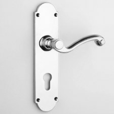 Aston Victorian Euro Profile Door Handle Polished Chrome