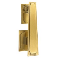 Aston Door Knocker Art Deco Satin Brass Lacquered