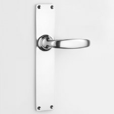 Aston Long Plate Door Handles Polished Chrome