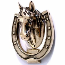 Horse Head Door Knocker Polished Brass
