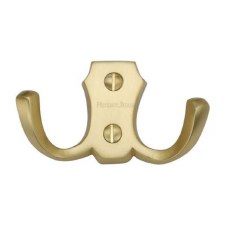 Door Accessories - Hooks - V1060 - Heritage Brass Double Coat Hook