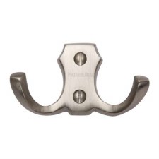 Heritage Double Robe Hook V1062 Satin Nickel