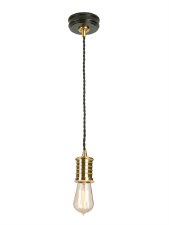 Elstead Douille Pendant Light Black & Polished Brass