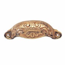 Armac Edwardian Drawer Pull Handle Polished Brass Lacquered