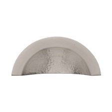 Heritage Crescent Hammered Drawer Pull Satin Nickel