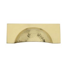 Heritage Hampshire Hammered Drawer Pull Polished Brass Lacquered