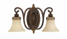 Feiss Drawing Room Double Wall Light Walnut