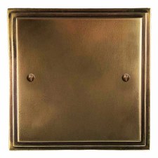 Edwardian Single Blank Plate Hand Aged Brass