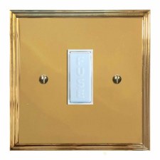 Edwardian Fused Spur Connection Unit 13 Amp Polished Brass Lacquered & White Trim