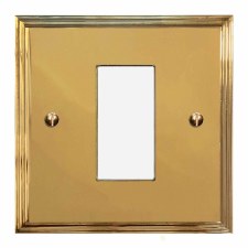 Edwardian Plate for Modular Electrical Components 50x25mm Polished Brass Unlacquered