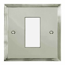 Edwardian Plate for Modular Electrical Components 50x25mm Polished Nickel