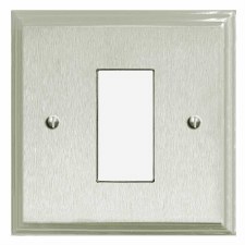 Edwardian Plate for Modular Electrical Components 50x25mm Satin Nickel