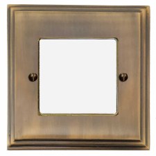 Edwardian Plate for Modular Electrical Components 50x50mm Antique Brass Lacquered