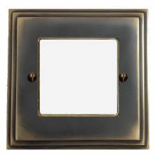 Edwardian Plate for Modular Electrical Components 50x50mm Dark Antique Relief