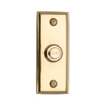 Heritage V1180 Edwardian Door Bell Push Polished Brass Lacquered