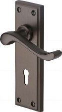 Heritage Edwardian Door Lock Handles W3200 Matt Bronze Heritage Edwardian Door Lock Handles W3200 Matt Bronze