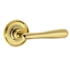 Croft Elegance 7101COV65B Round Rose Door Handles Polished Brass Unlacquered